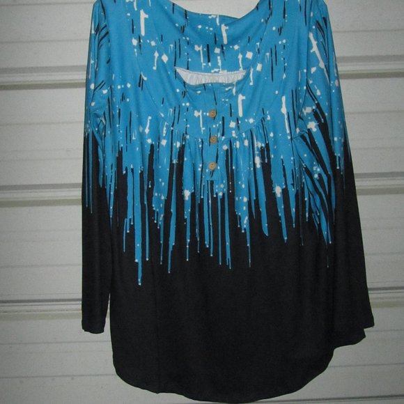 XXL Size Womens Blue / black top super soft feel pretty! Shirt! - Picture 1 of 3